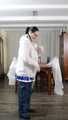 Selfbondage in PVC sailor costume and layers of nylon rainwear