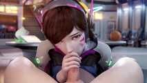 Hot 3D Dva POV blowjob and creampie