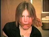 19 YEAR OLD SPUNKY BRAT AJ IS CLEAVE GAGGED & TIED TO A CHAIR (D37-13)