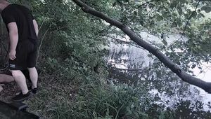  Ass Kick into the lake ,  keep hoe's mouth clean - breath control and water for submissive Emily Addams