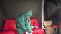 Watching SEXY ***SANDRA*** putting on several rainwear combinations over the other including hoods and closing the last hood (Video)
