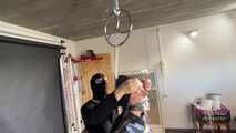 Rachel Adams bound and pantygagged in shiny nylon Rainwear