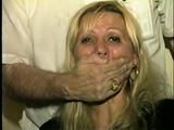 29 Yr OLD SEXY ROMANIAN TAPES AND CLEAVE GAGS HERSELF, HOPS AROUND THE ROOM BAREFOOT & IS CLEAVE GAGGED 3 MORE TIMES (D53-12)