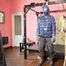 Breathplay Sebastien tied to an iron structure.