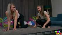 1434 Melly and Katja stress an air mattress