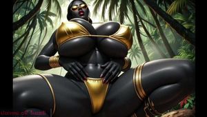 GoL Hot african woman dancing in the jungle