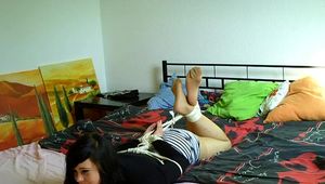 Sunny hogtied