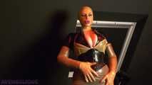 Latex pleasure on the stretching bench