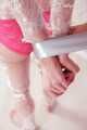 Inna and BlackRose02 - Tightly hogtaped in cling clear film