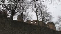 030056 Salma Gets Caught Peeing From The Castle Wall