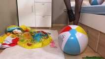 heelpopping pool toys and balloons in sexy lingerie