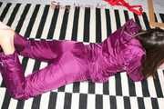Watching sexy Alina being tied and gagged on the floor from Katharina both wearing sexy shiny nylon rainwear combinations (Pics)