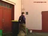 020072 Kathy Takes An Urgent Pee By The Back Entrance Of A Shop.