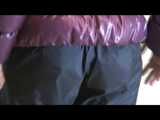 Get 3 Archive Video Clips with Samantha enjoying  her shiny nylon downwear in one package from 2012-2014