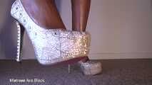 Ebony sexy tease and high heel dangle