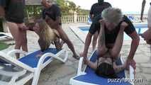 Hot pool party in Barcelona, Holy and Venom need lots of cocks 
