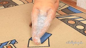 [From archive] Mila - Cling film over head hogtie 1