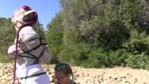 More Bondage Walk Training in a public Park for Maya