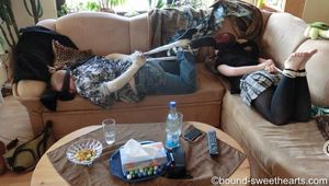 Lucy and Ginger tied Pics