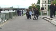 074001 & 074002 Karolina's Two Very Daring Public Pee Scenes Filmed In Prague