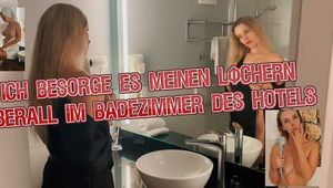 Ich besorge es meinen Löchern überall im Badezimmer des Hotels