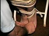 38 Yr OLD CASHIER GETS TIED TO CHAIR, CLEAVE GAGGED AND TOE TIED (D40-7)