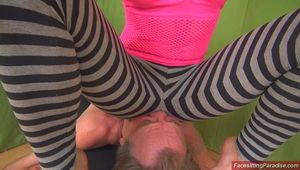 Miss July: taste my striped ass!