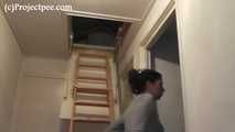 078116 Rachel Pees From The Loft Ladder    