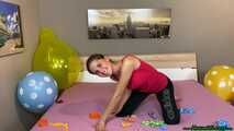 popping Q16 polka dots and Q24 balloons with wooden stick and fingernails