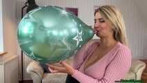 busty Blow2Pop two 12inch balloons and inflate one 11inch with nail2pop