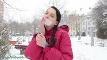 Cuffed in the snow