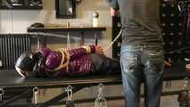 Lola Montez cought by a pervert and bound and gagged in her shiny nylon Downjacket