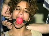 LATINA MARIA IS BALL-GAGGED, HANDCUFFED, HANDGAGGED, PANTY STUFFED & CLEAVE & OTM GAGGED WITH ACE BANDAGE (D34-14)