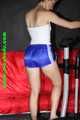 Sexy Sonja during her workout in shiny nylon shorts (Pics)