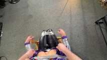 Alice bound, gagged and vibed in shiny nylon Rainwear