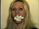 29 Yr OLD SEXY ROMANIAN LICKS HER ROPE BURNED WRISTS, HANDGAGGED, CLEAVE GAGGED, BITES WRISTS ROPES, GAG TALKS ON PHONE & HAS MOUTH STUFFED (D59-12)
