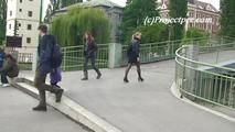 074001 & 074002 Karolina's Two Very Daring Public Pee Scenes Filmed In Prague