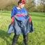 Jill wearing supersexy shiny nylon rainwear and a rain cape posing outdoor in the field (Pics)