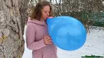 outdoor Blow2Pop yellow TT11 and U14 balloon while smoking