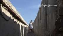 016237 Eve Pees On The Castillo Battlements