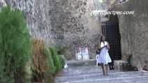 016237 Eve Pees On The Castillo Battlements