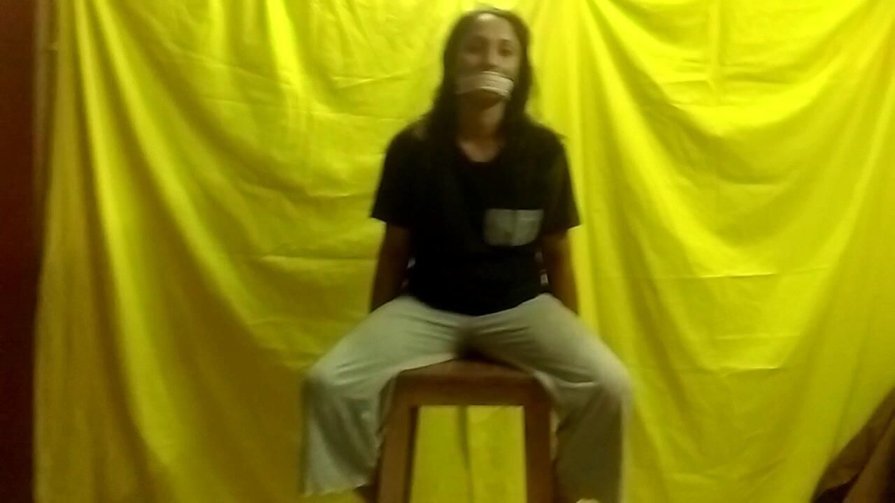 Cheri bound and gagged and played