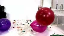 balloon stress test with nails, lighter and stick