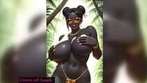 GoL Mega busty african girl topless dance animation